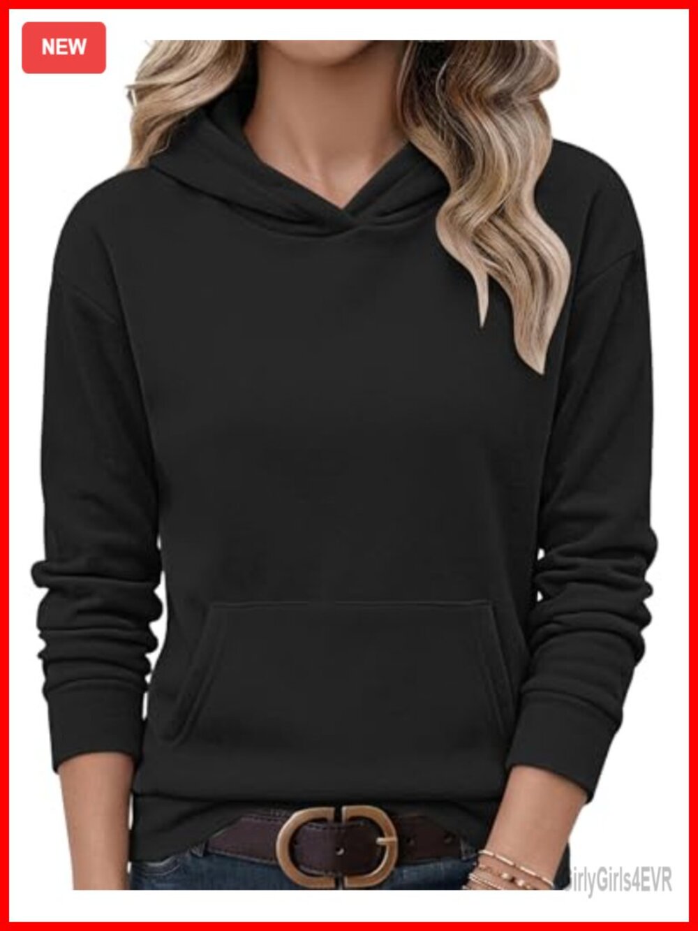 AUSELILY Womens Crewneck Sweatshirt Kangaroo Pocket Hoodie
